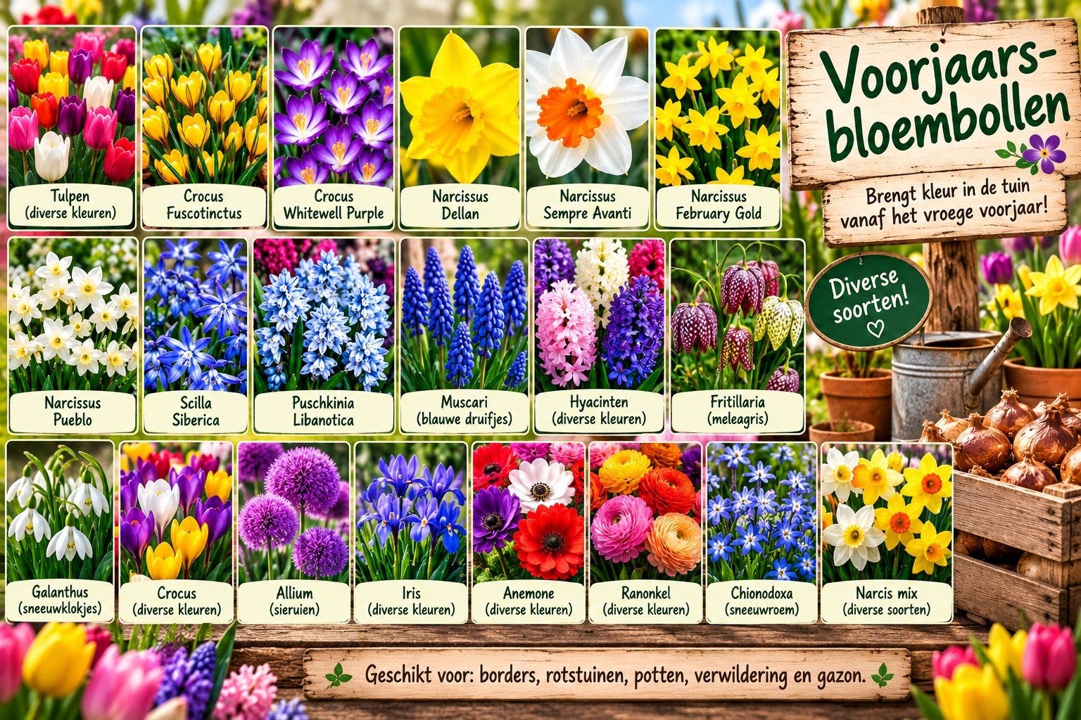 🌷 DE BLOEMBOLLEN ZIJN BINNEN! 🌷, Tuin en Terras, Ophalen of Verzenden, Volle zon
