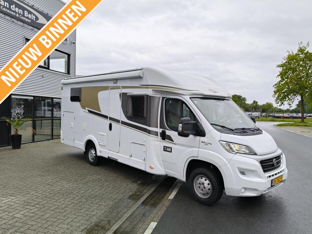 Carado T 448 Lengtebedden en hefbed Compleet!, Caravans en Kamperen, Ringverwarming, Fiat, 7 tot 8 meter, Bedrijf