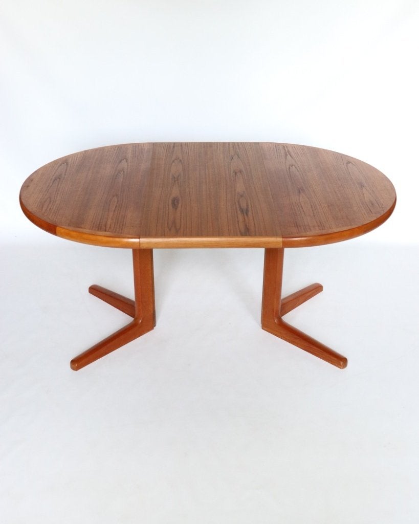 Vintage ronde uitschuifbare Deense eettafel teak, Huis en Inrichting, Tafels | Eettafels, Ophalen, Scandinavisch design, Gebruikt