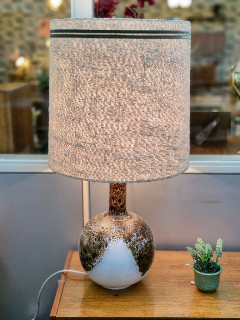 Grote vintage tafellamp met geglazuurde keramiek voet, Gebruikt, Vintage, ., Keramiek