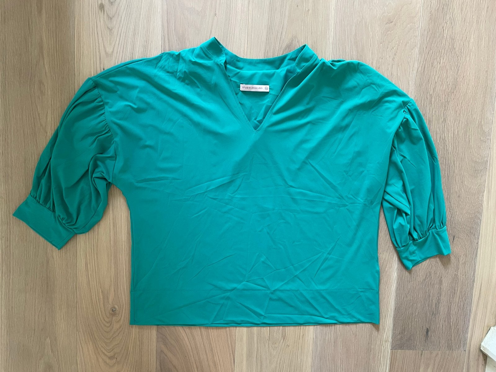 Studio Anneloes smaragd top summer light travelstof XXL, Kleding | Dames, Tops, Ophalen of Verzenden, Zo goed als nieuw, Maat 46/48 (XL) of groter