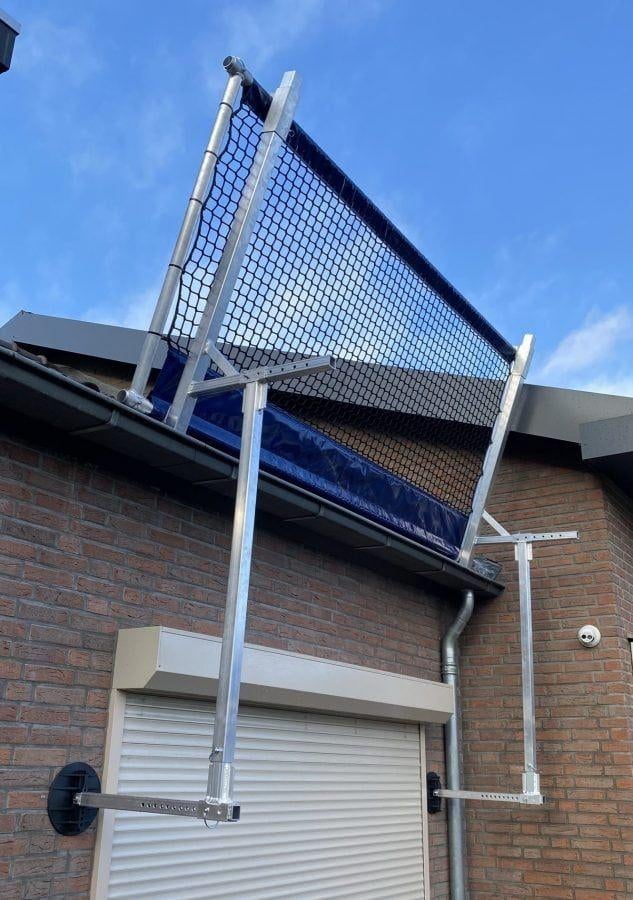 12 meter dakrandbeveiliging, Doe-het-zelf en Verbouw, Steigers, Ophalen, Zo goed als nieuw, Gevelsteiger, 5 meter of hoger