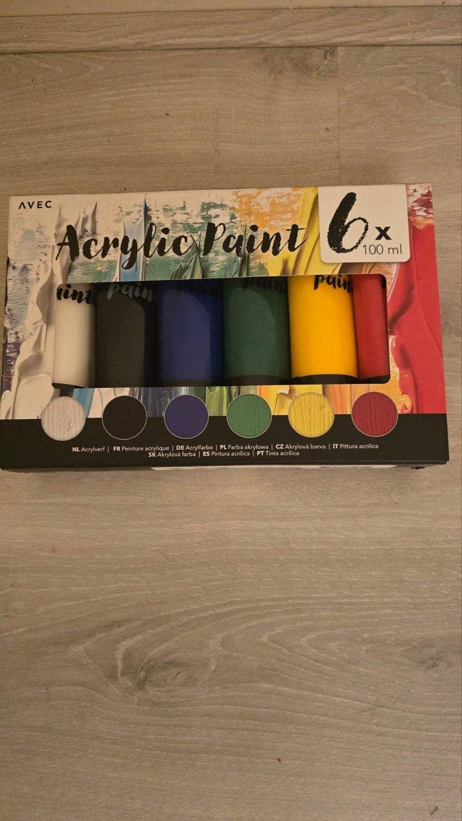 Nieuwe set acrylverf 6x100ml - Diverse kleuren, Ophalen, Nieuw, Acrylverf