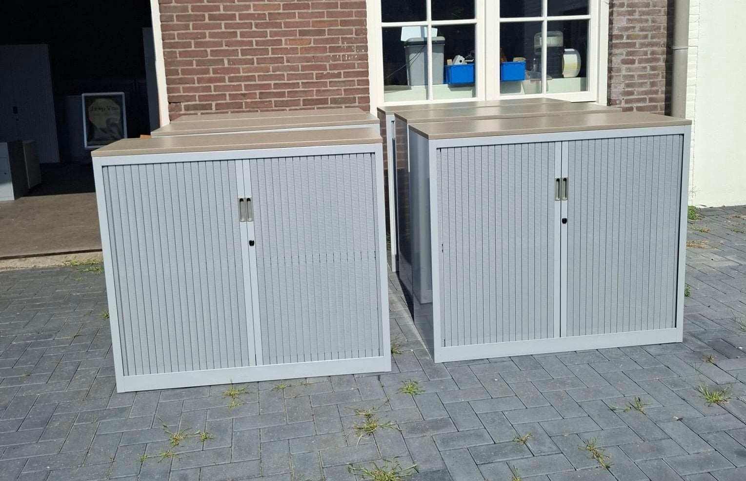 Volledig metalen Aspa roldeurkasten van 106 hoog, Ophalen, Gebruikt, 100 tot 150 cm, 100 tot 150 cm