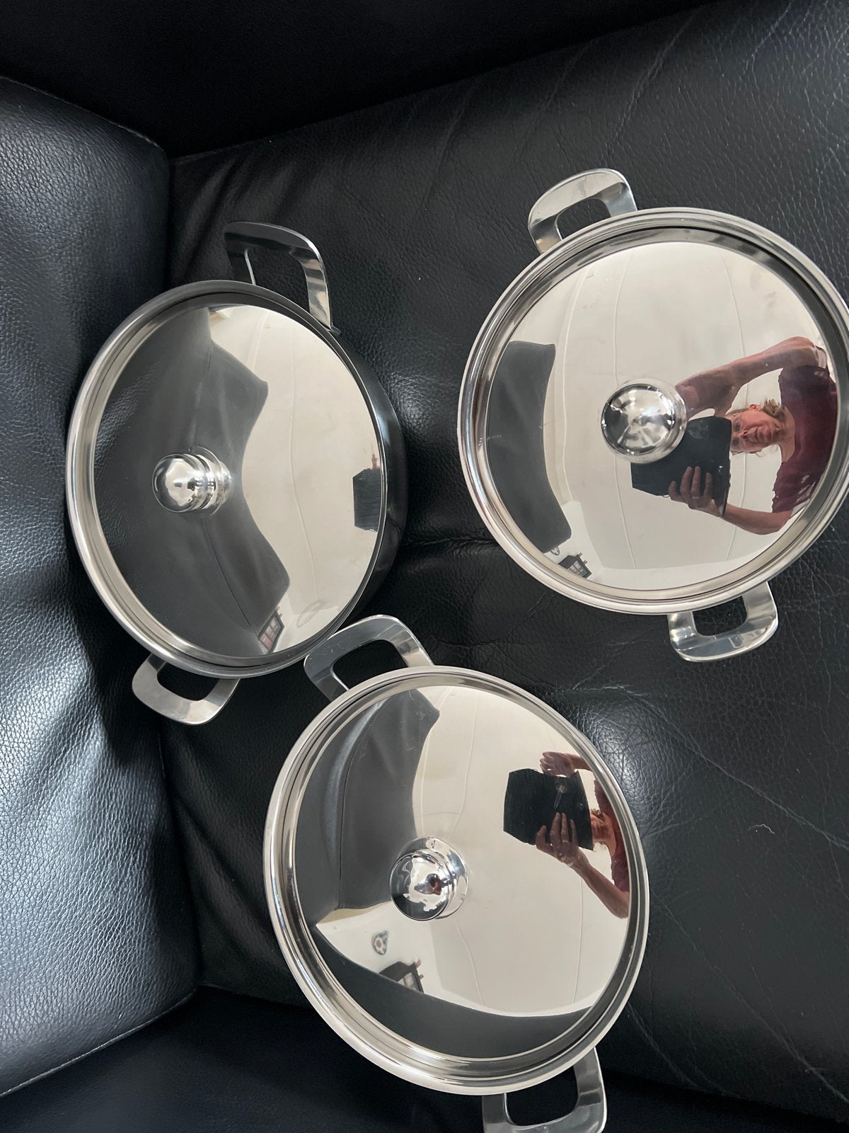 Gero Zilmeta pannenset - 3 stuks, RVS, Gebruikt, Met deksel, Pannenset, Ophalen of Verzenden