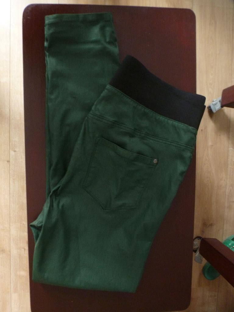 TREGGING broek NORAH groen imitatie leer 44 -GRATIS zend, Verzenden, Maat 42/44 (L), Zo goed als nieuw, Lang