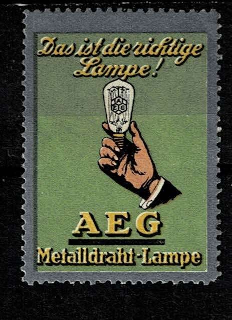 sluitzegel Duitsland AEG LAMPE, Ophalen of Verzenden, Overige thema's