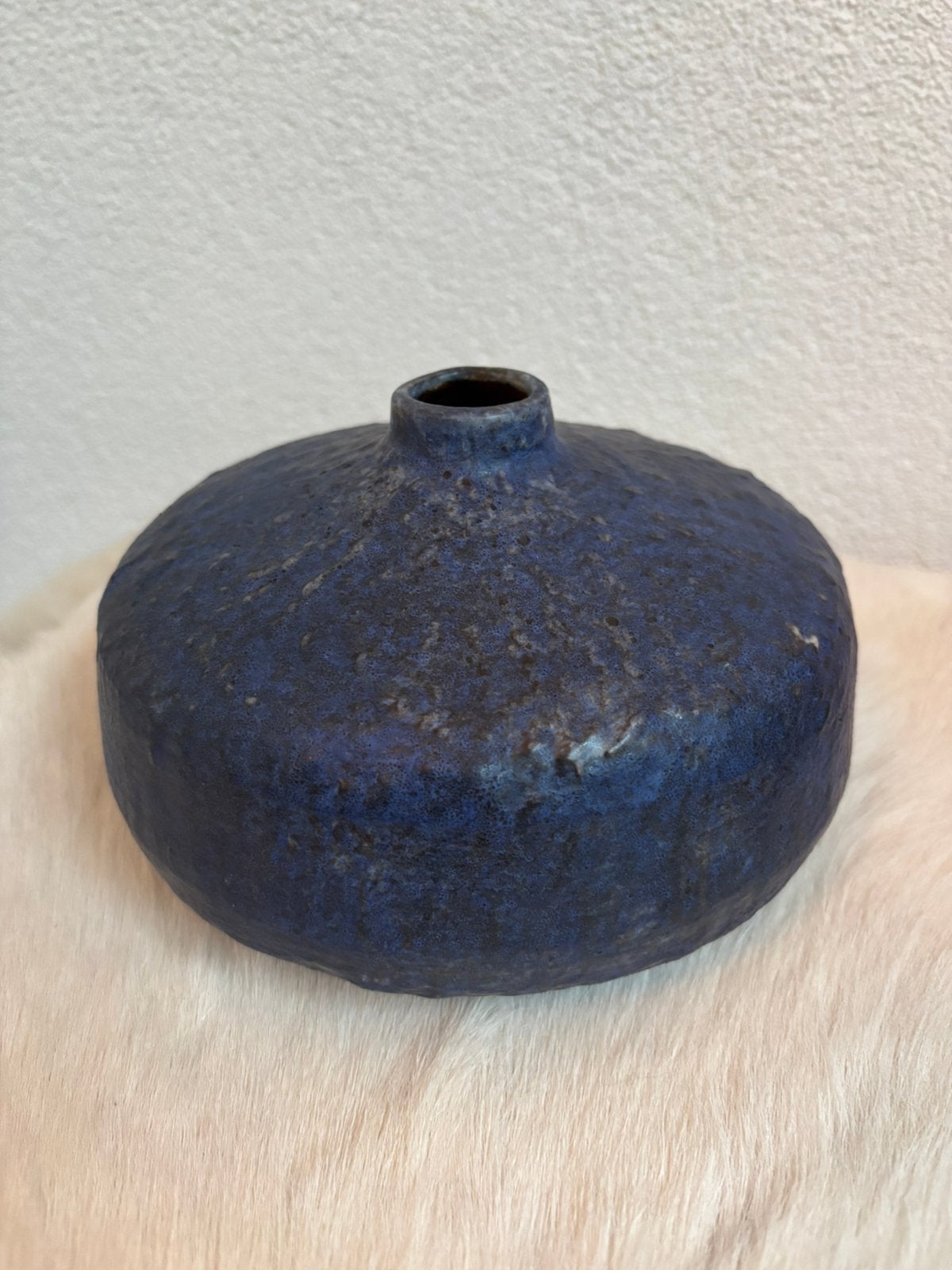Fat lava vaas West-Germany blauw vulkaan 11x17 cm, Ophalen of Verzenden