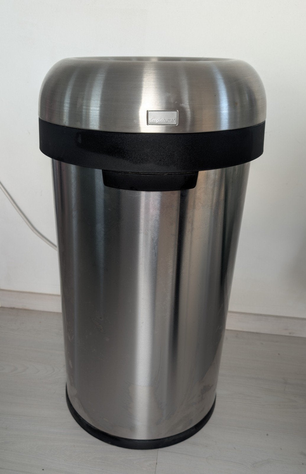Simplehuman Bullet Open 60L RVS afvalbak – Design prullenbak, Ophalen, 50 – 75, Zo goed als nieuw, Rvs