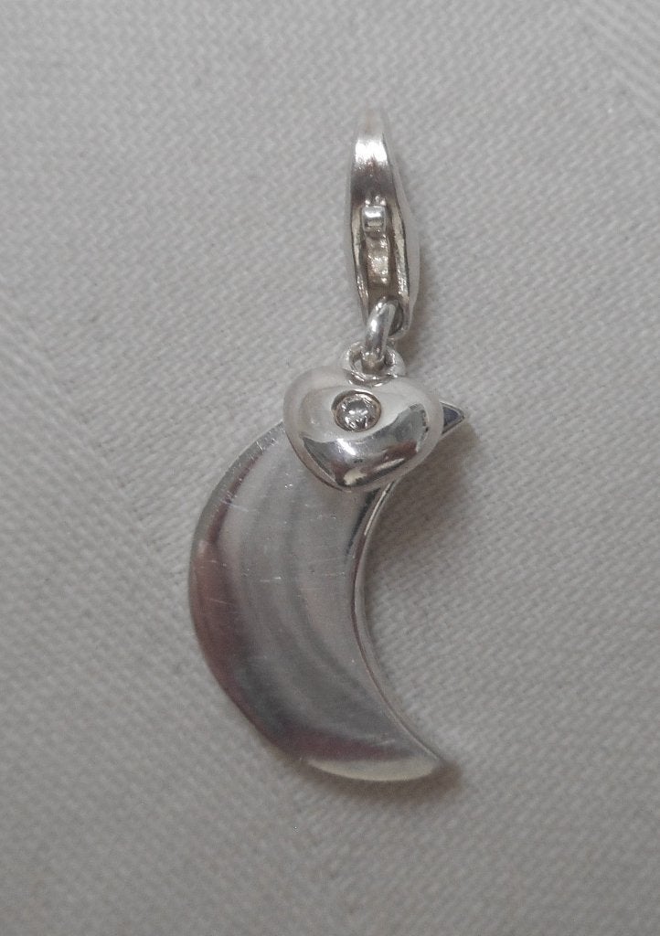 Thomas Sabo bedel maan en harthanger met diamant nr.2171, Overige merken, Verzenden, Zo goed als nieuw, 1 bedel