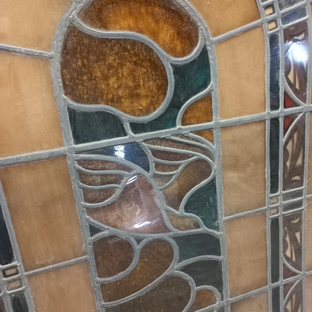 glas in lood raam boog  166 x 100, Antiek en Kunst, Antiek | Glas en Kristal, Ophalen