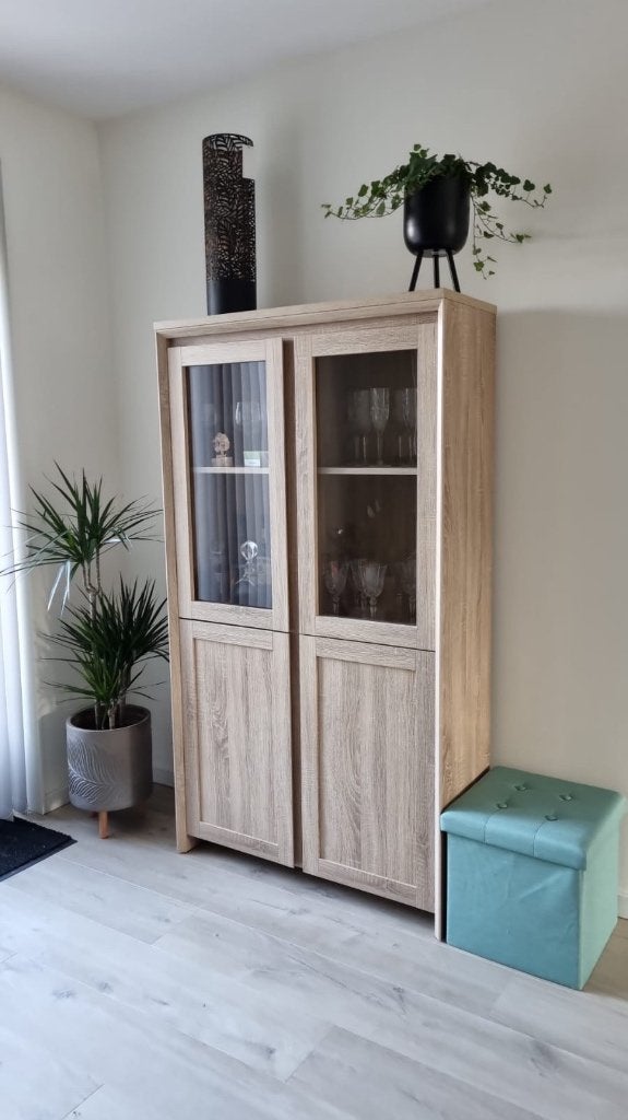 Vitrinekast, Huis en Inrichting, Kasten | Vitrinekasten, Ophalen, Met deur(en), 50 tot 100 cm, Zo goed als nieuw