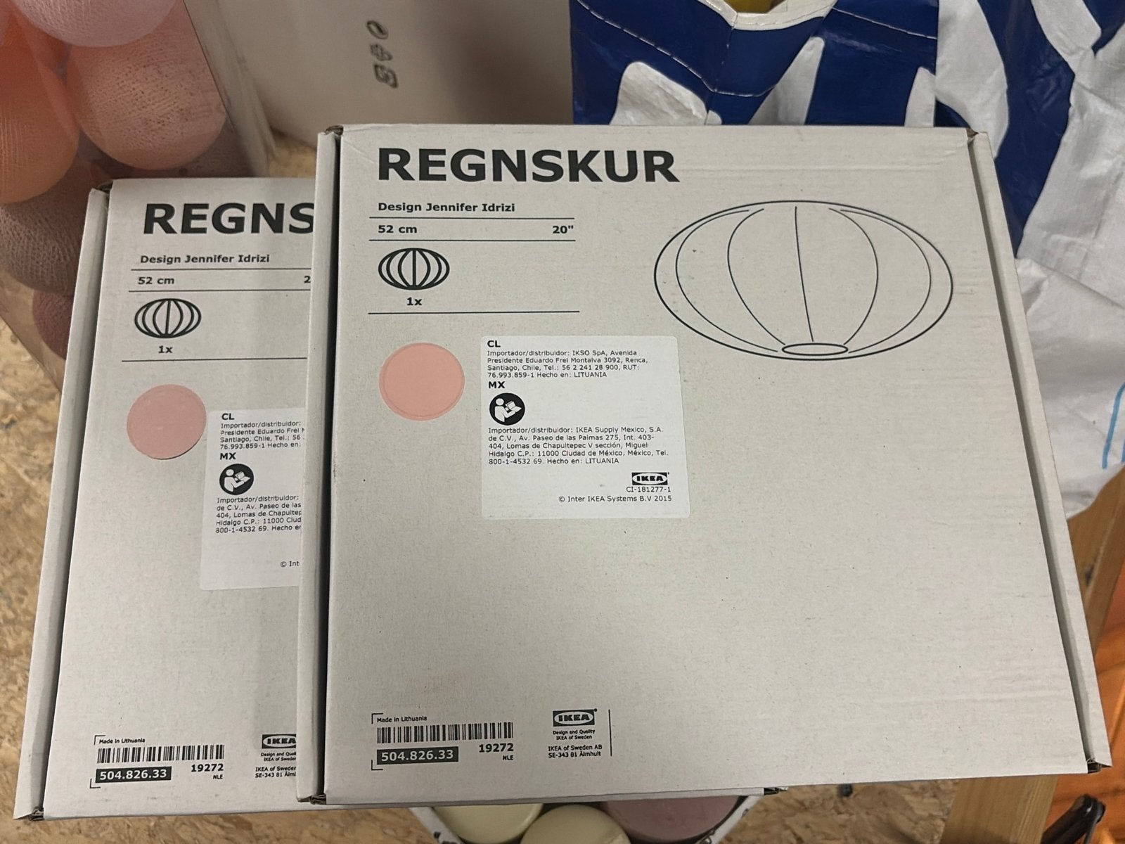 IKEA REGNSKUR Lampenkap - 52 cm, Roze, Nieuw, Ophalen, Nieuw, Textiel, Romantisch landelijk.