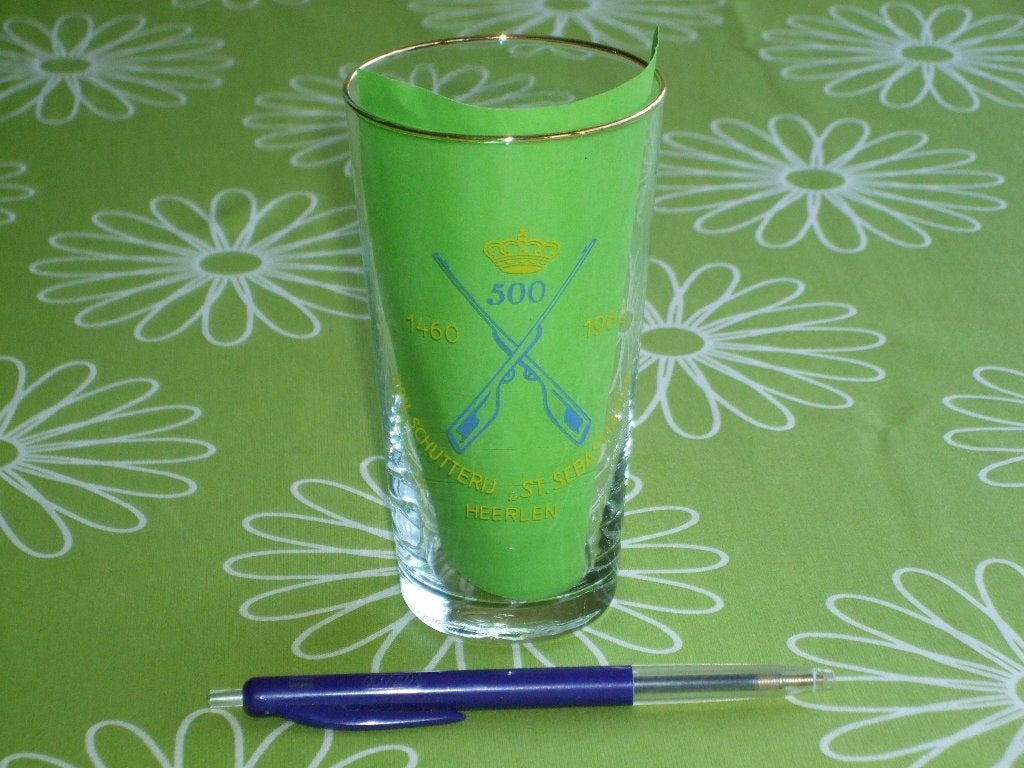 Vintage glas schutterij Heerlen 1460 - 1960, Ophalen of Verzenden, Zo goed als nieuw