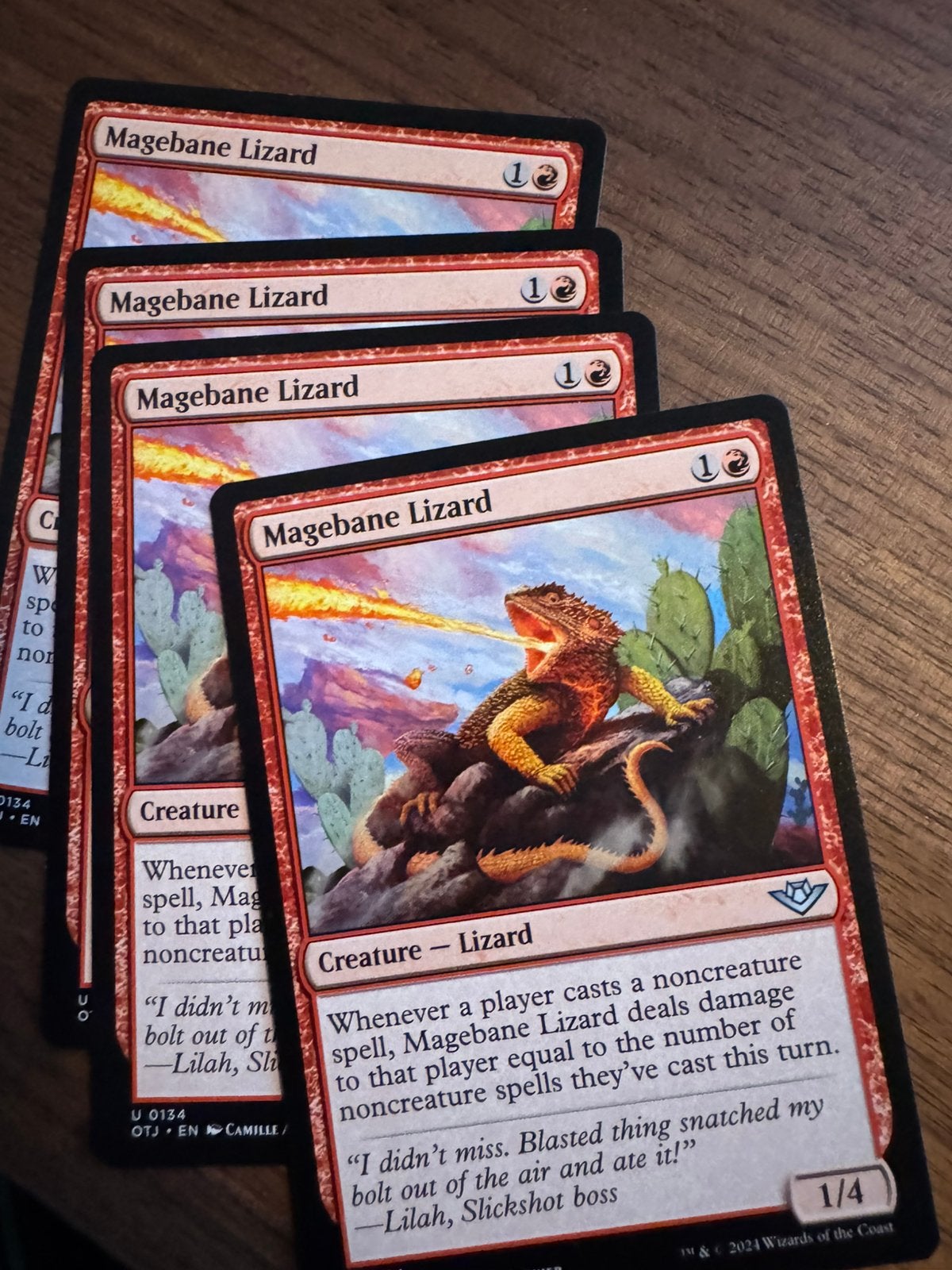 Playset 4x Magebane Lizard - Outlaws of Thunder Junction, Ophalen of Verzenden, Zo goed als nieuw