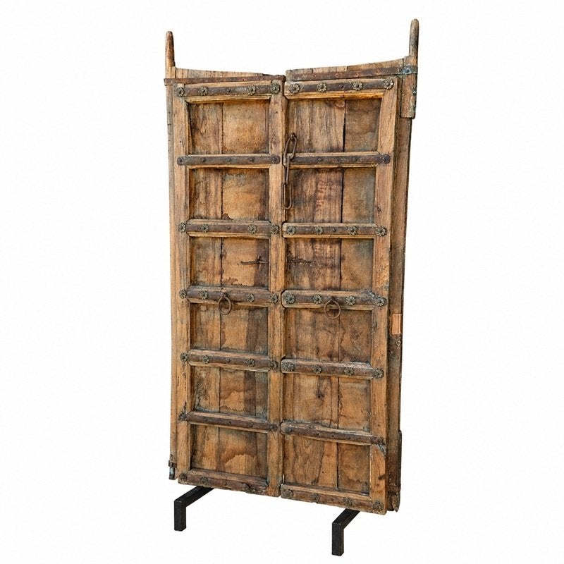 Indiase Antiek Teak Houten Deuren India IJzer Kamerscherm, Info@dehanzeherten.nl, Nieuw, Ophalen of Verzenden, De Hanze Herten