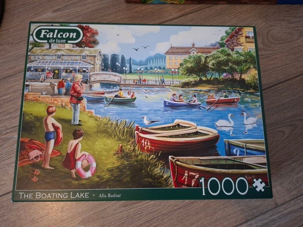 Falcon de luxe puzzel - The Boating Lake - 1000 stukjes, Ophalen of Verzenden, 500 t/m 1500 stukjes, Zo goed als nieuw, Legpuzzel
