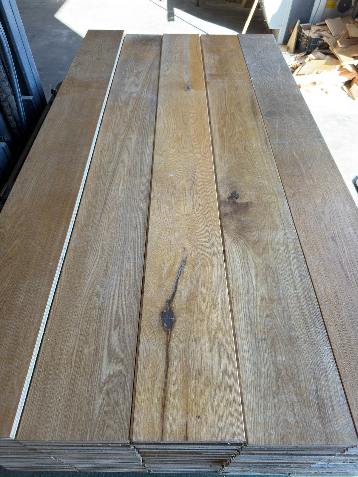 Eiken vloer 46 m2 lamelparket 19 cm breed 1,9 cm dik top 4mm, Gebruikt, 10 m² of meer, Nvt, 10 tot 30 cm