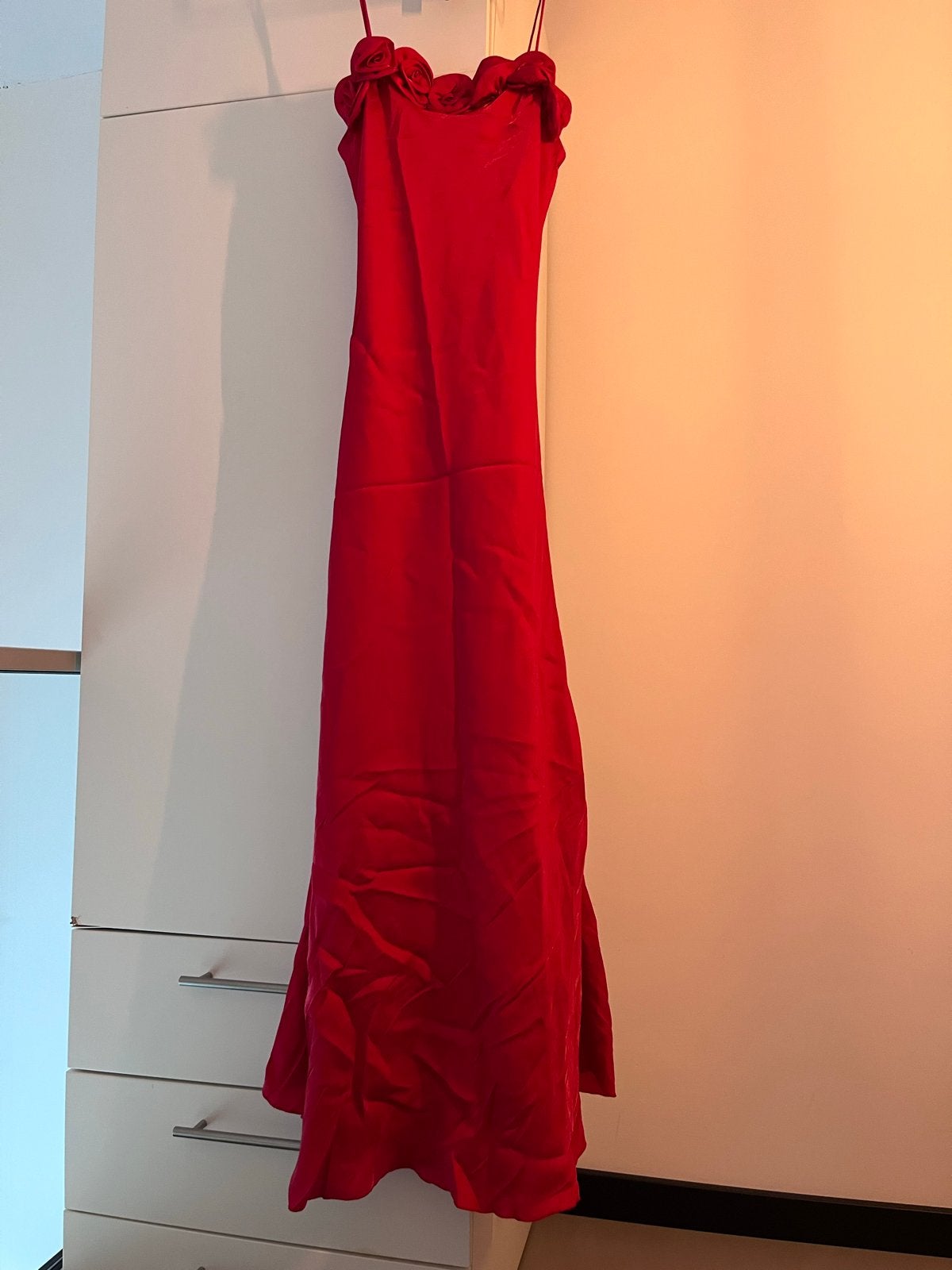 Vintage Charm'elle Paris Galajurk met 3D Rozen Rood Maat S/M, Maat 38/40 (M), Ophalen of Verzenden, Zo goed als nieuw, Rood