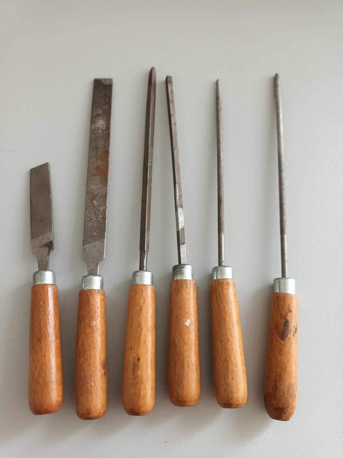 Set van 6 Vijlen en Raspen met Houten Handvatten, Ophalen, Gebruikt, Vijl/Rasp