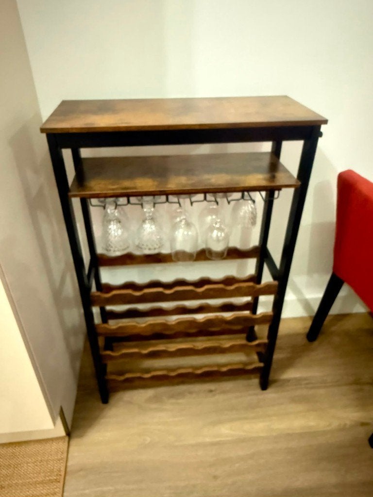 Industrial Wine Bar Cabinet / Wine Rack – Good Condition €75, Ophalen of Verzenden, Zo goed als nieuw, Hout, 25 flessen of meer