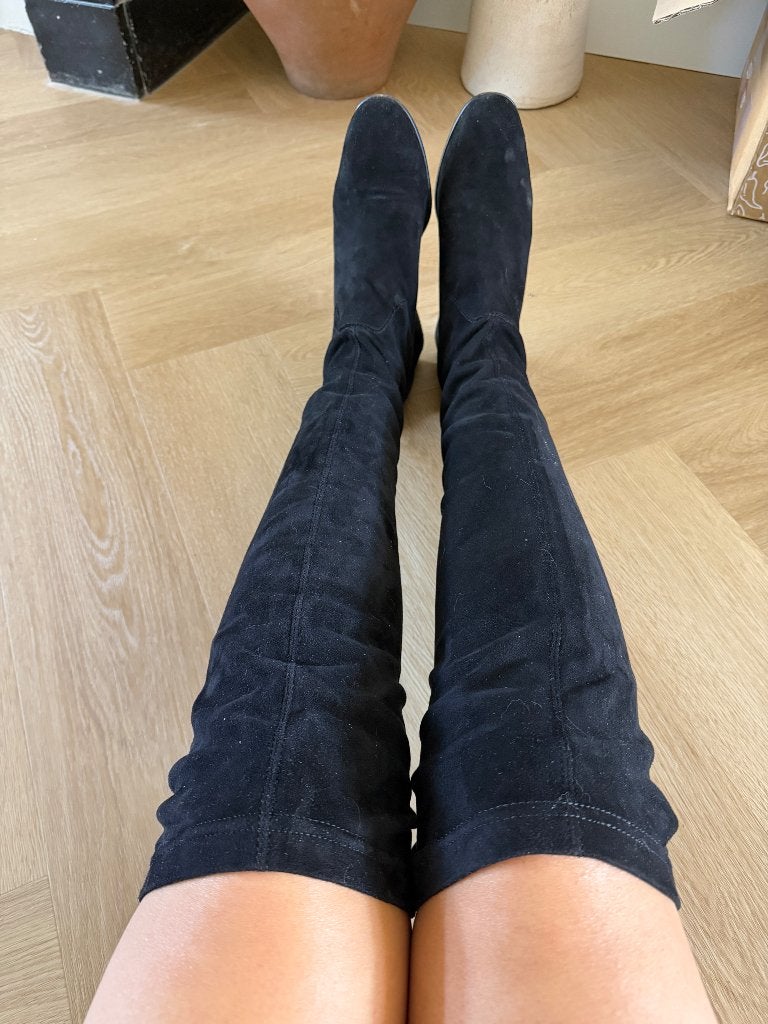 Overknee laarzen, Ophalen, Hoge laarzen, Zwart, Gedragen