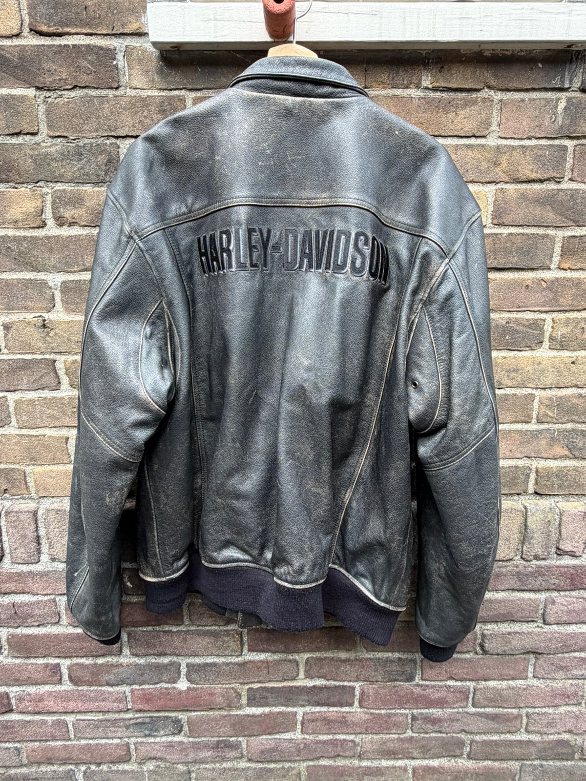Stijlvoll Harley Davidson jas, XL, Motoren, Ophalen of Verzenden, Tweedehands, Jas | leer