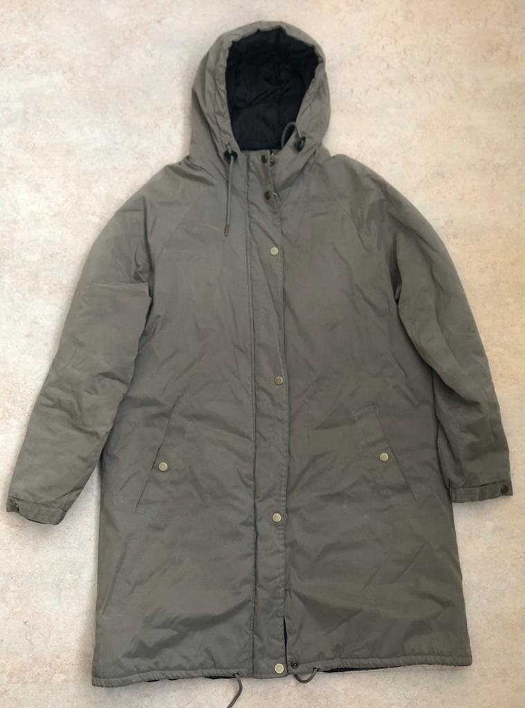 Olijfgroene winterjas, Kleding | Dames, Ophalen of Verzenden, Zo goed als nieuw, Maat 42/44 (L), Groen