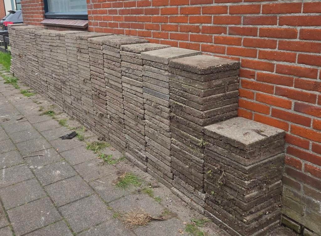 GERESERVEERD  GRATIS 30 x 30 tegels, Ophalen, Gebruikt, Beton, Terrastegels