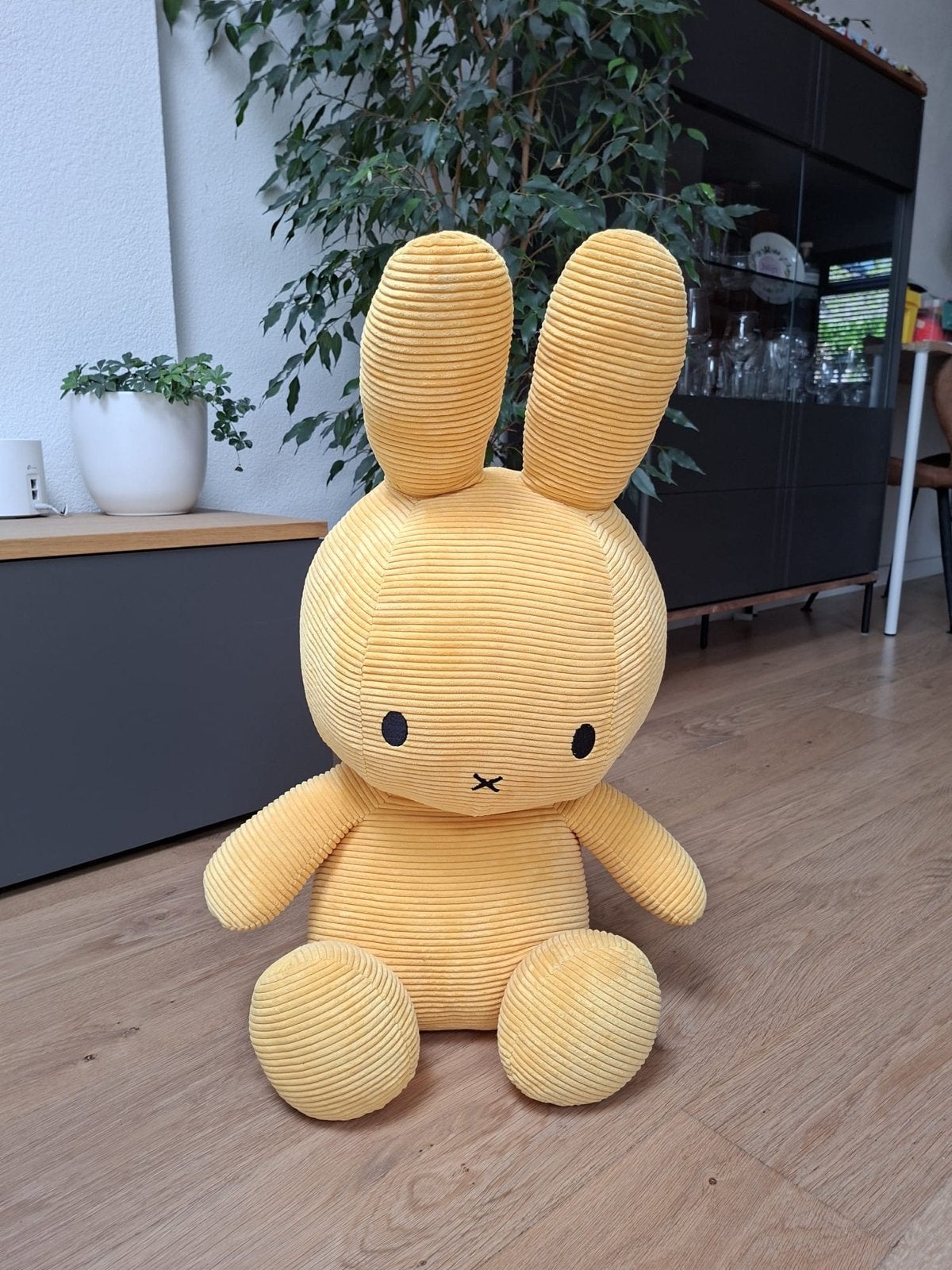 Grote gele Nijntje knuffel van ribstof, Ophalen, Overige merken, Geel, Konijn