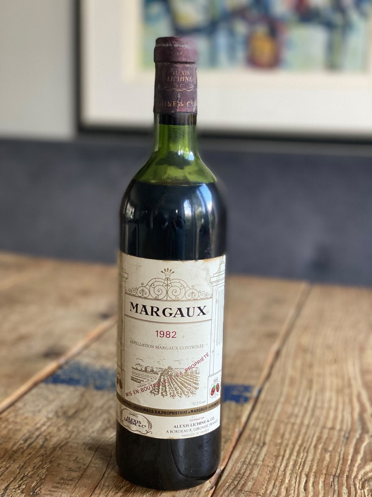 Margaux 1982 Alexis Lichine Appellation Margeaux Controlee, Ophalen, Gebruikt, Frankrijk, Rode wijn