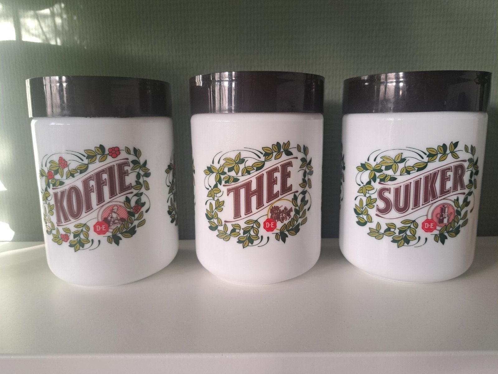 Vintage Douwe Egberts Voorraadpotten (Koffie, Thee, Suiker), Antiek en Kunst, Ophalen of Verzenden
