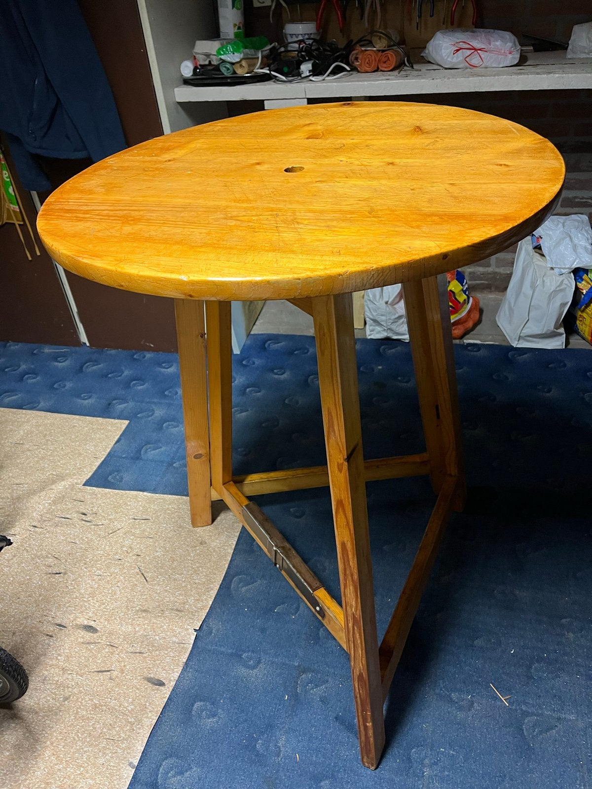 Houten bartafel / statafel, Huis en Inrichting, Ophalen of Verzenden, Gebruikt