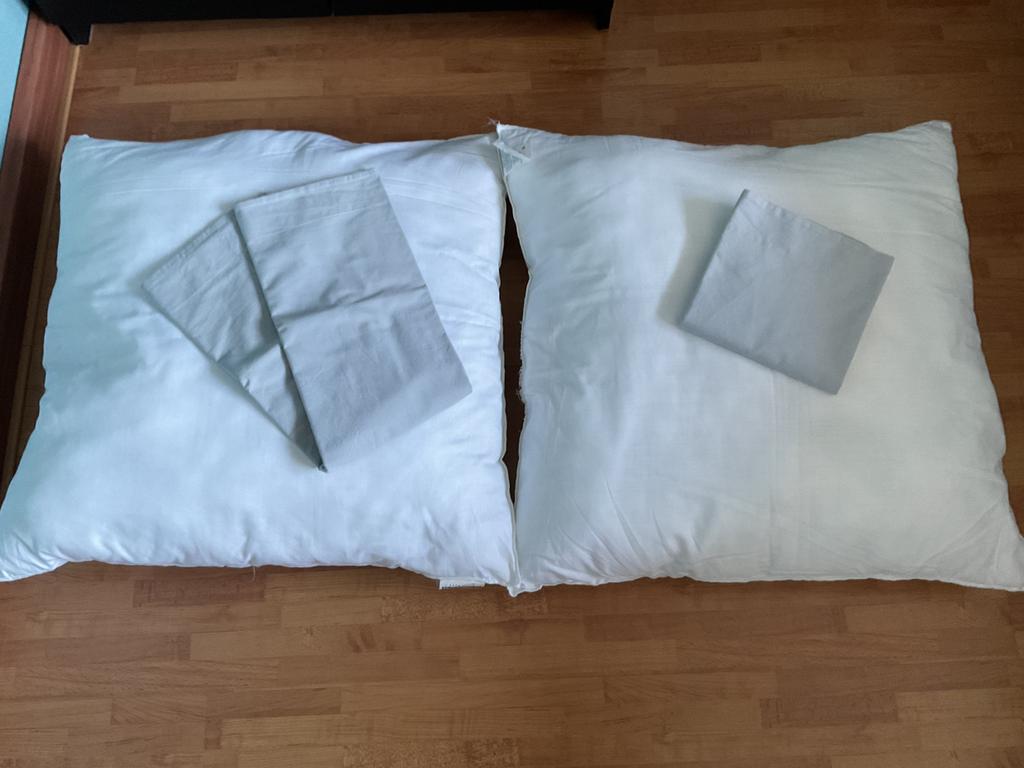 ZARA HOME kussens + slopen, Ophalen of Verzenden, Zo goed als nieuw, Blauw, Vierkant