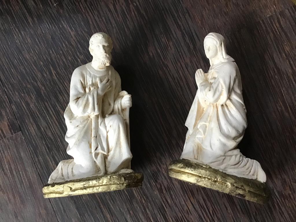 Jozef en Maria van aardewerk voor in de kerststal, Diversen, Kerst, Ophalen of Verzenden, Zo goed als nieuw