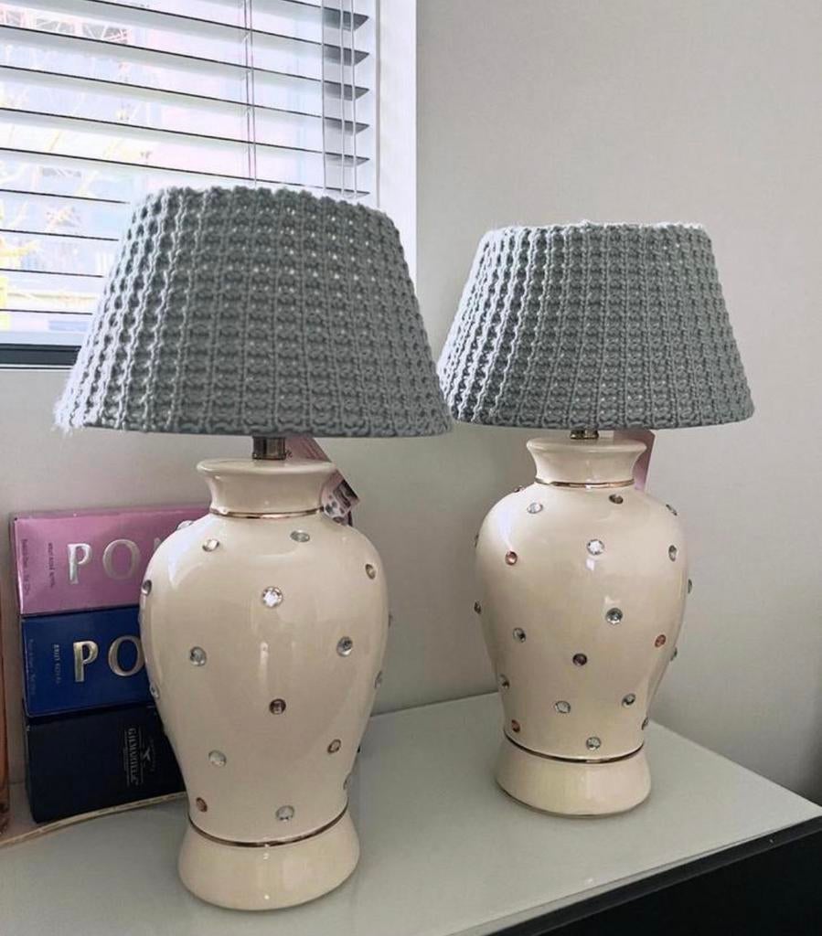 Stijlvolle Lampenvoet met Strass, Ophalen of Verzenden, Zo goed als nieuw, Minder dan 50 cm