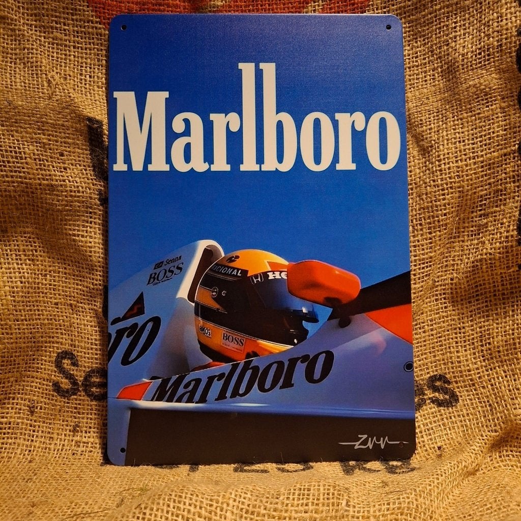 Marlboro F1 - Metalen wandbord, 30 cm, 20 cm, Meerkleurig, Nieuw