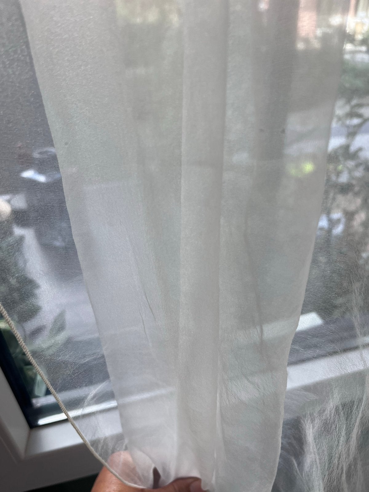 Lichtdoorlatende witte gordijnen, Gebruikt, Wit, Ophalen of Verzenden, Lichtdoorlatend