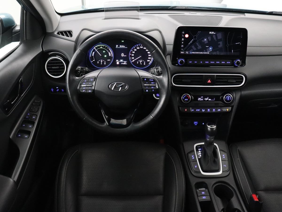 Hyundai Kona 1.6 GDI HEV Premium | Stoelventilatie | Leder 1, Auto's, Gebruikt, Euro 6, 2 kWh, Blauw