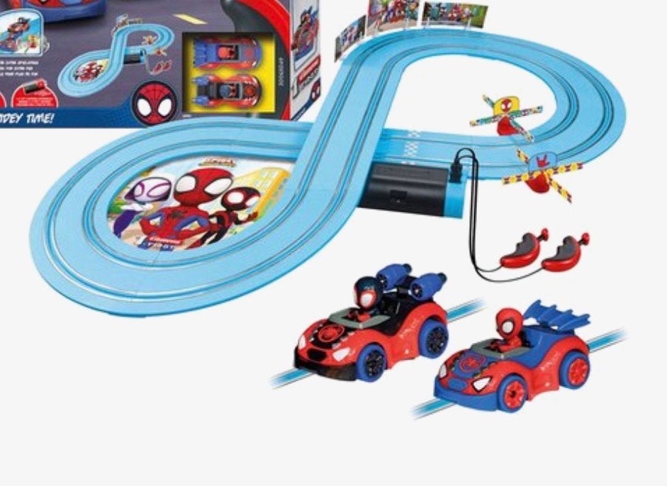 Carrera Spiderman racebaan met 2 auto's en controllers, Ophalen, Carrera, Elektrisch, Racebaan