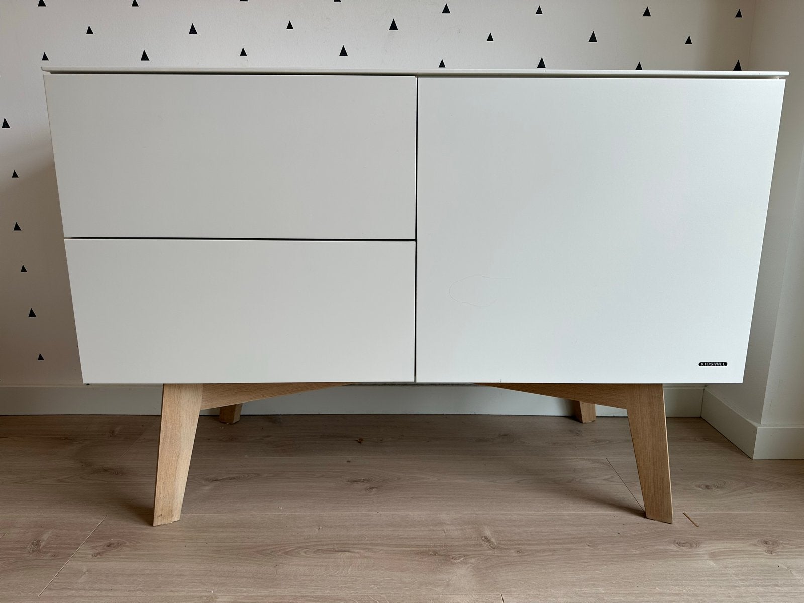 Kidsmill sixties Ledikant met Commode, Ophalen, Gebruikt, 70 tot 85 cm, 140 tot 160 cm