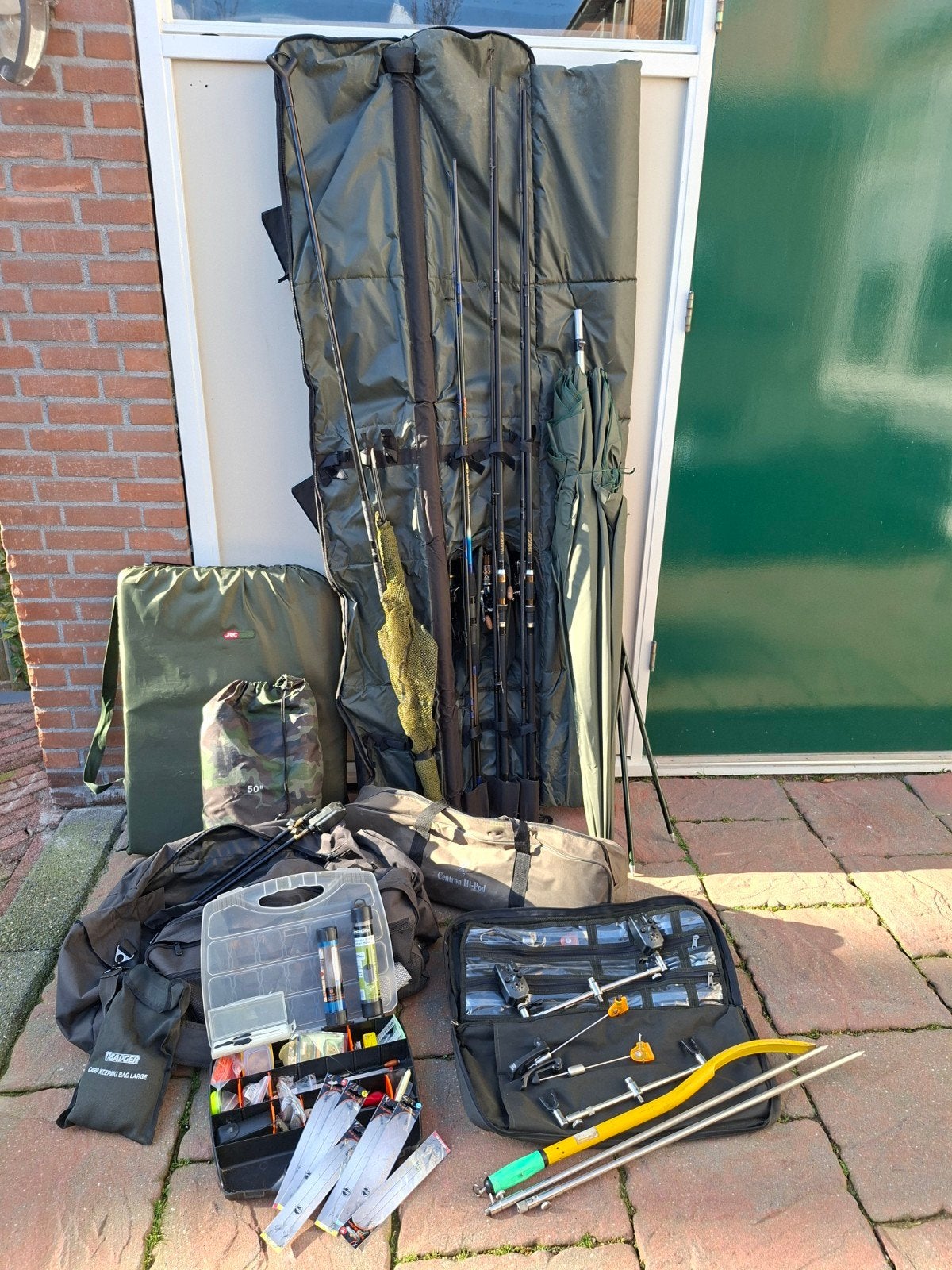 Karperset compleet., Watersport en Boten, Hengelsport | Karpervissen, Ophalen, Gebruikt, Complete set