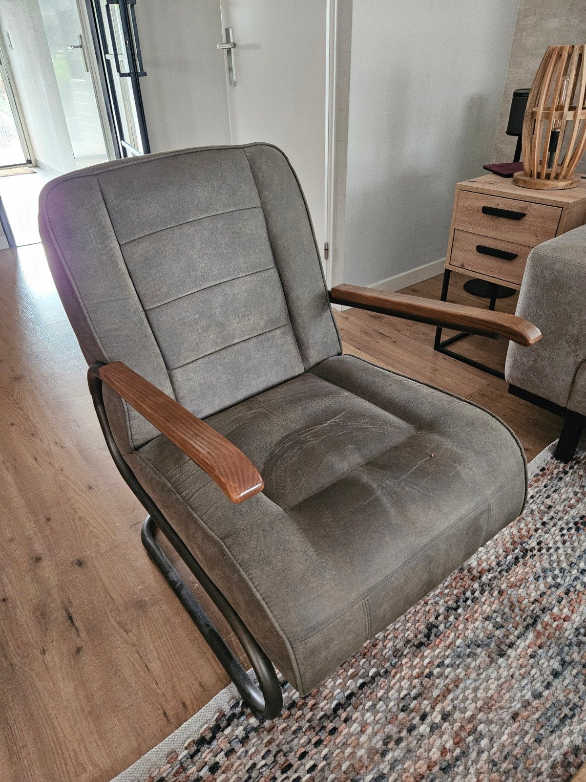 Fauteuil olijfgroen izgst, Ophalen, Eenpersoons, Minder dan 75 cm, Minder dan 150 cm