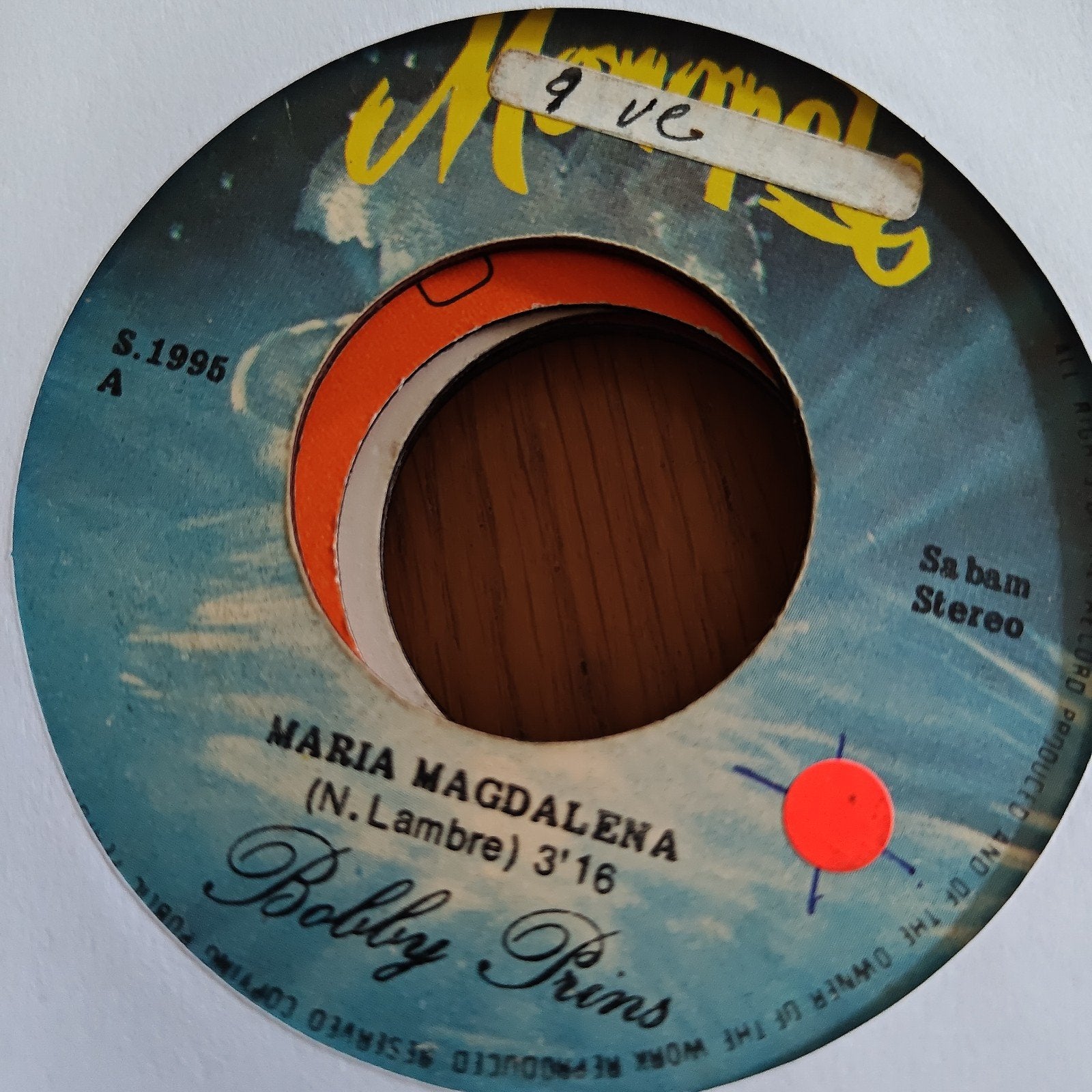 Bobby Prins - Maria Magdalena (Vinyl Single S.1995 A), Cd's en Dvd's, Vinyl Singles, Gebruikt, 7 inch, Ophalen of Verzenden, EP