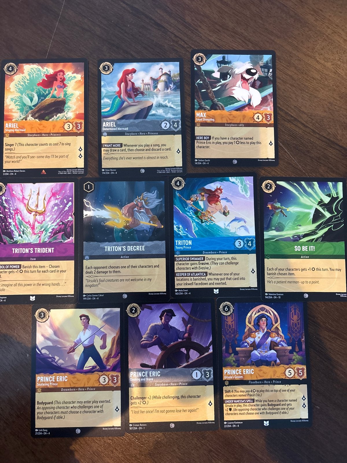 Disney Lorcana: The Little Mermaid & Prince Eric kaarten, Ophalen of Verzenden, Overige figuren, Zo goed als nieuw, Plaatje of Poster