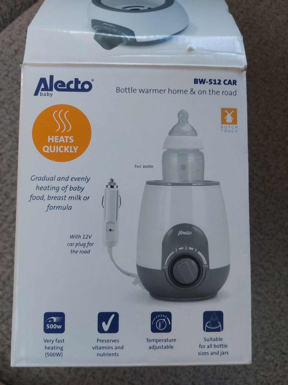 Alecto fleswarmer met auto adapter, Ophalen, Zo goed als nieuw, Flessen- of potjesverwarmer, Alecto