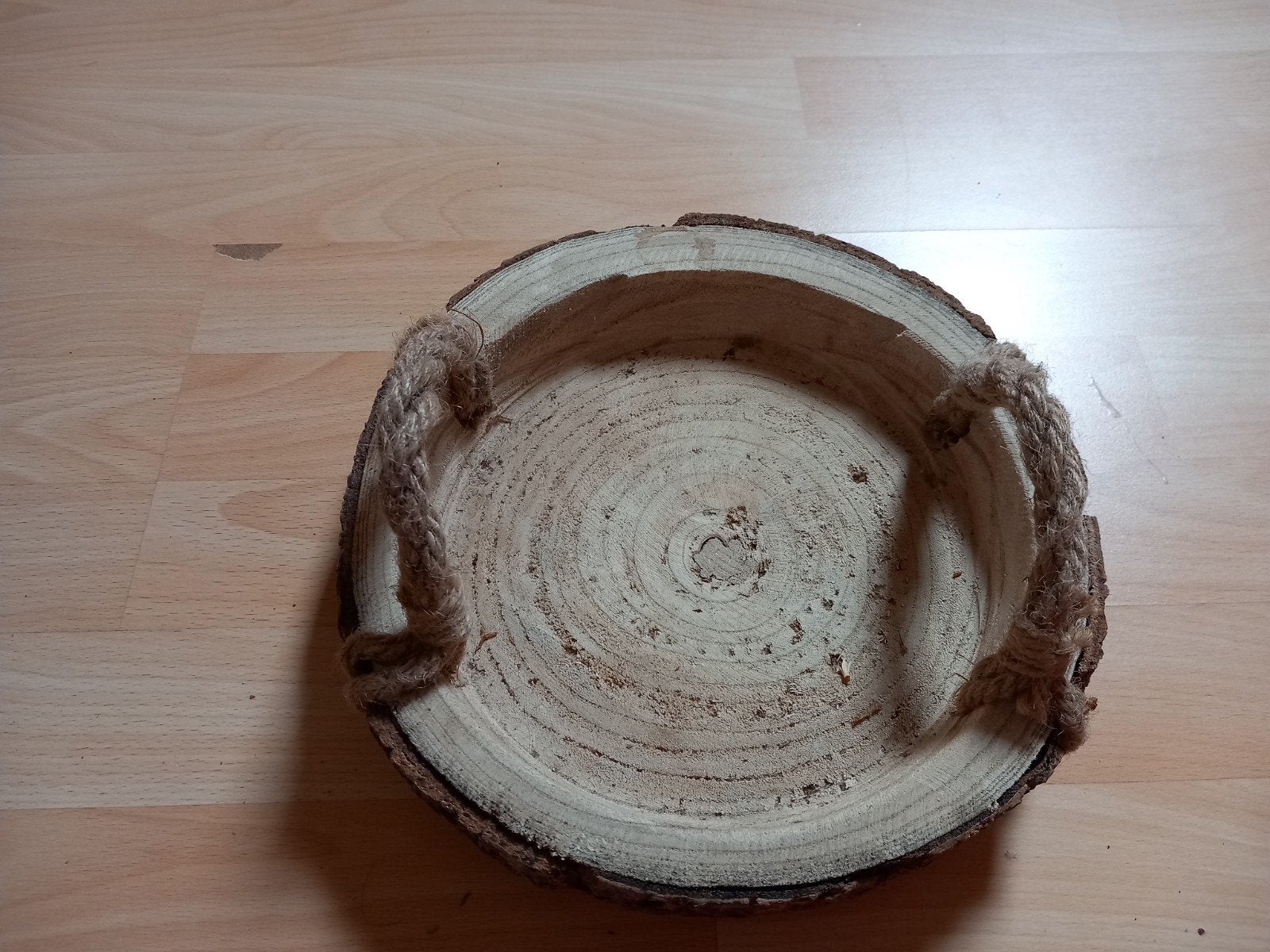Als nieuw houten dienblad met natuurlijke boomschors, Ophalen of Verzenden, Zo goed als nieuw, Hout