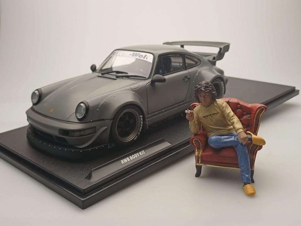 1:18 Porsche 911 964 RWB Bodykit met Akira figuur NIEUW!, Auto, Nieuw, Ophalen of Verzenden, .