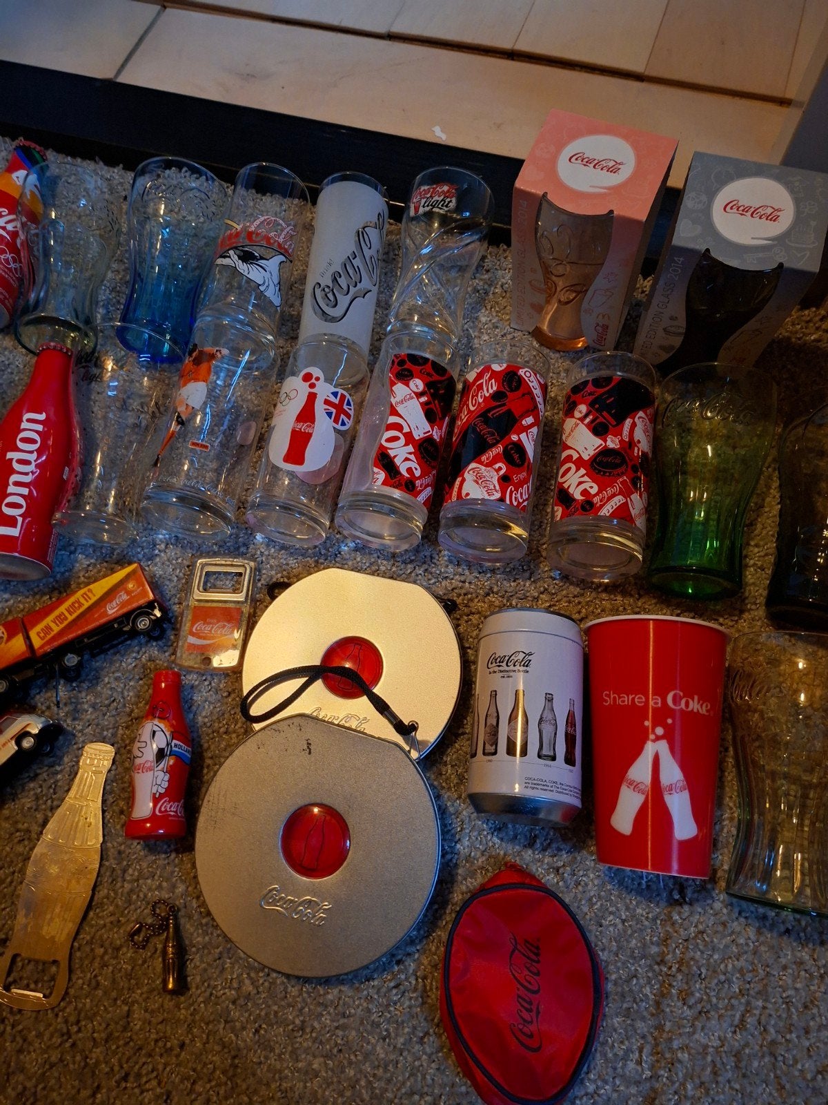 Grote Coca-Cola verzameling: glazen, blikken, reclame, Ophalen of Verzenden, Gebruikt, Gebruiksvoorwerp