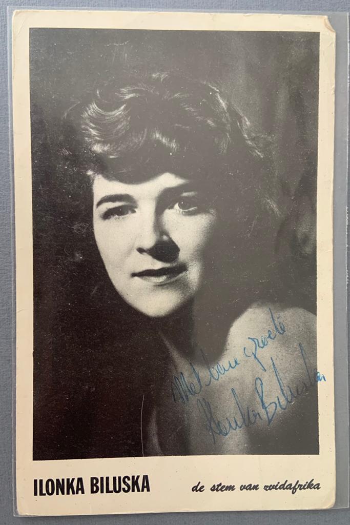 Ilonka Biluska - De Stem van Zuid-Afrika - Gesigneerd, Verzenden, 1940 tot 1960, Ongelopen, Sterren en Beroemdheden